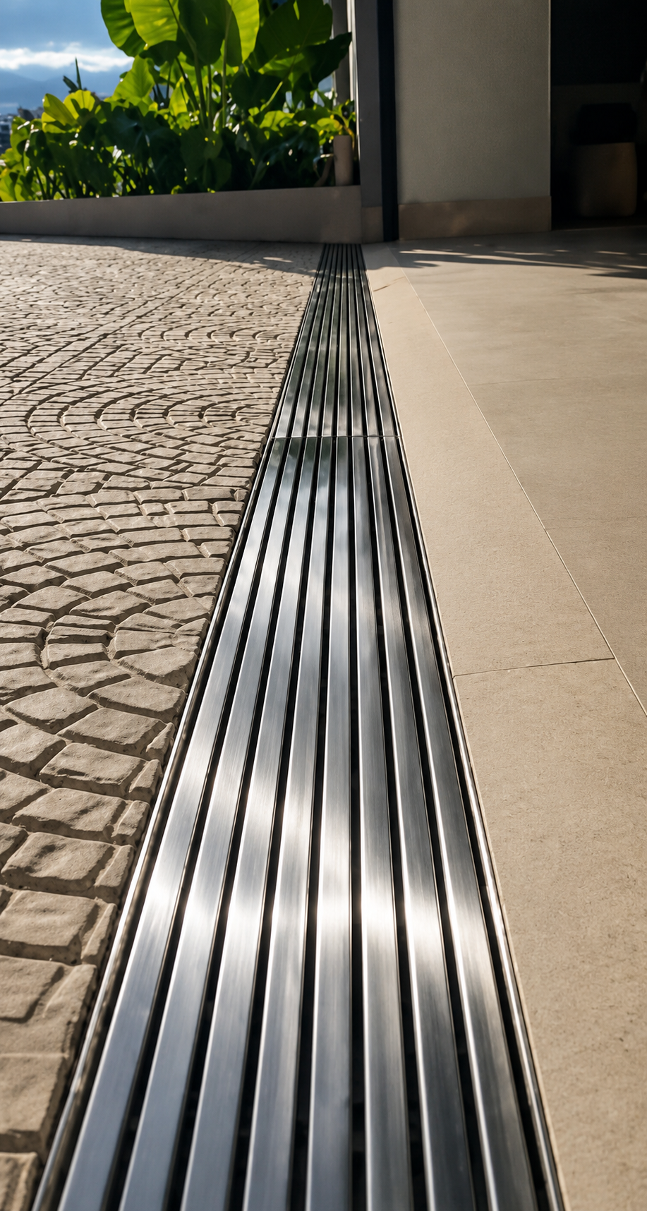 Ralo linear com travas verticais
